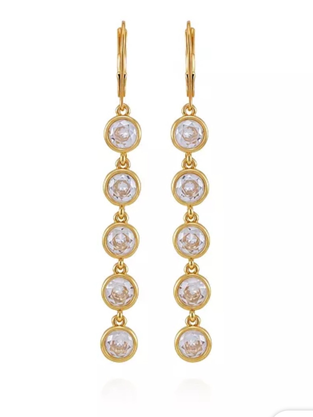 NEW VINCE CAMUTO Gold-Tone Cubic Zirconia Drop Earrings